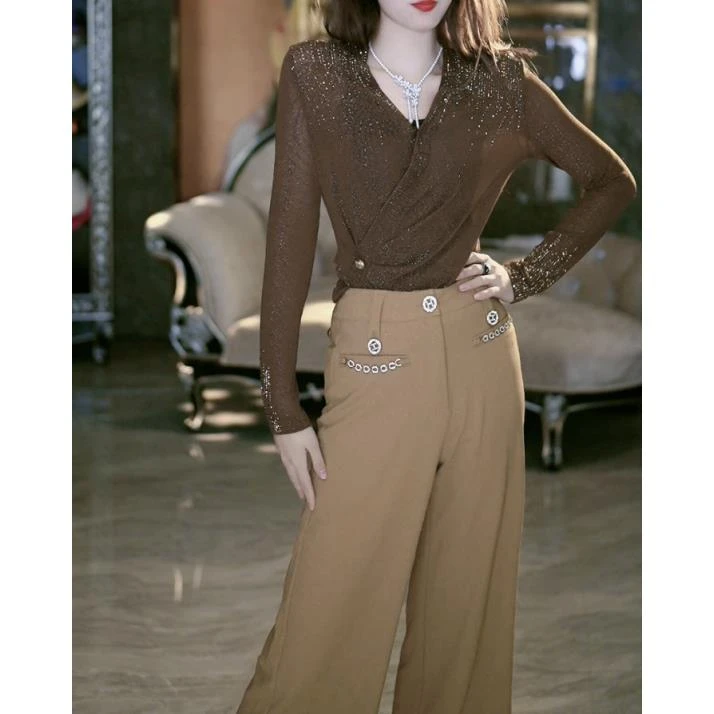 2-7【自在轻盈】重工气质阔腿裤