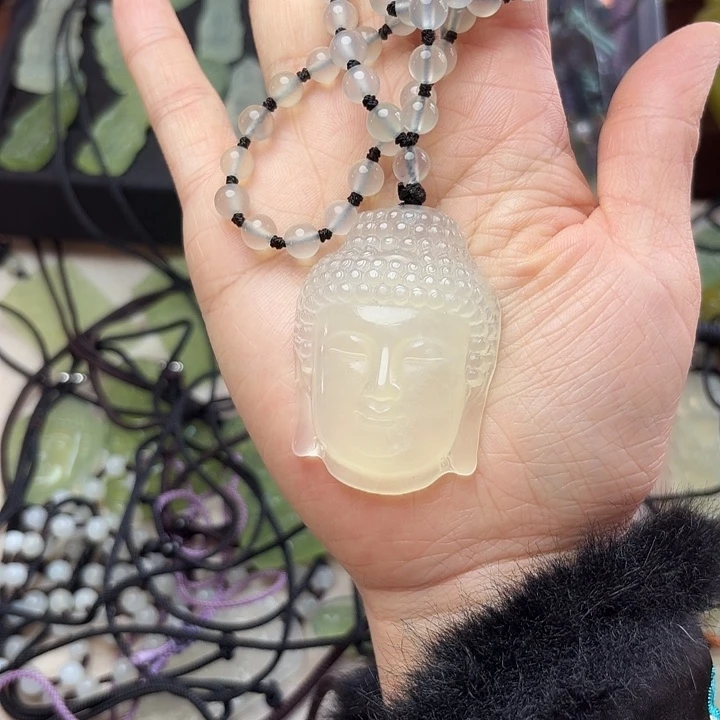 蛇纹石玉合金颈饰