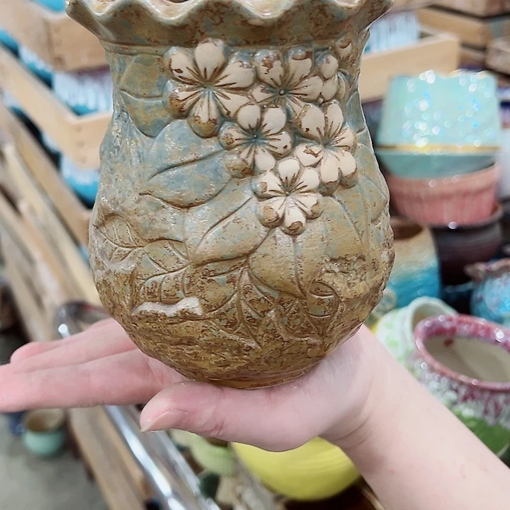 有孔，凑单福利满10元发货陶瓷多肉花盆！