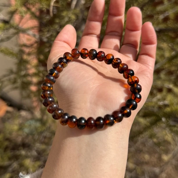 AF74抚顺琥珀*一级药珀手串7.8mm