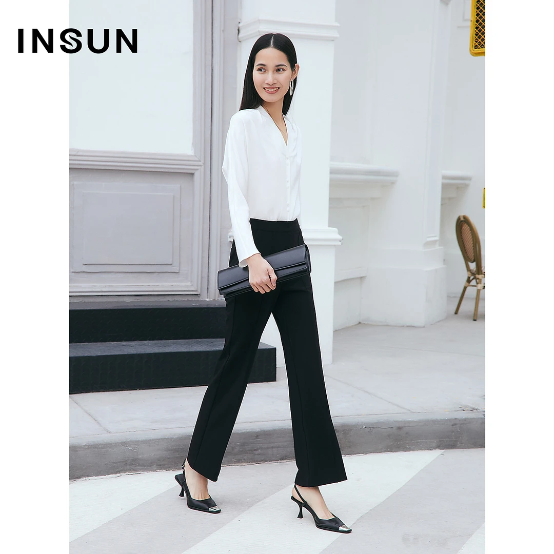 INSUN恩裳专选冬季通勤微喇休闲裤