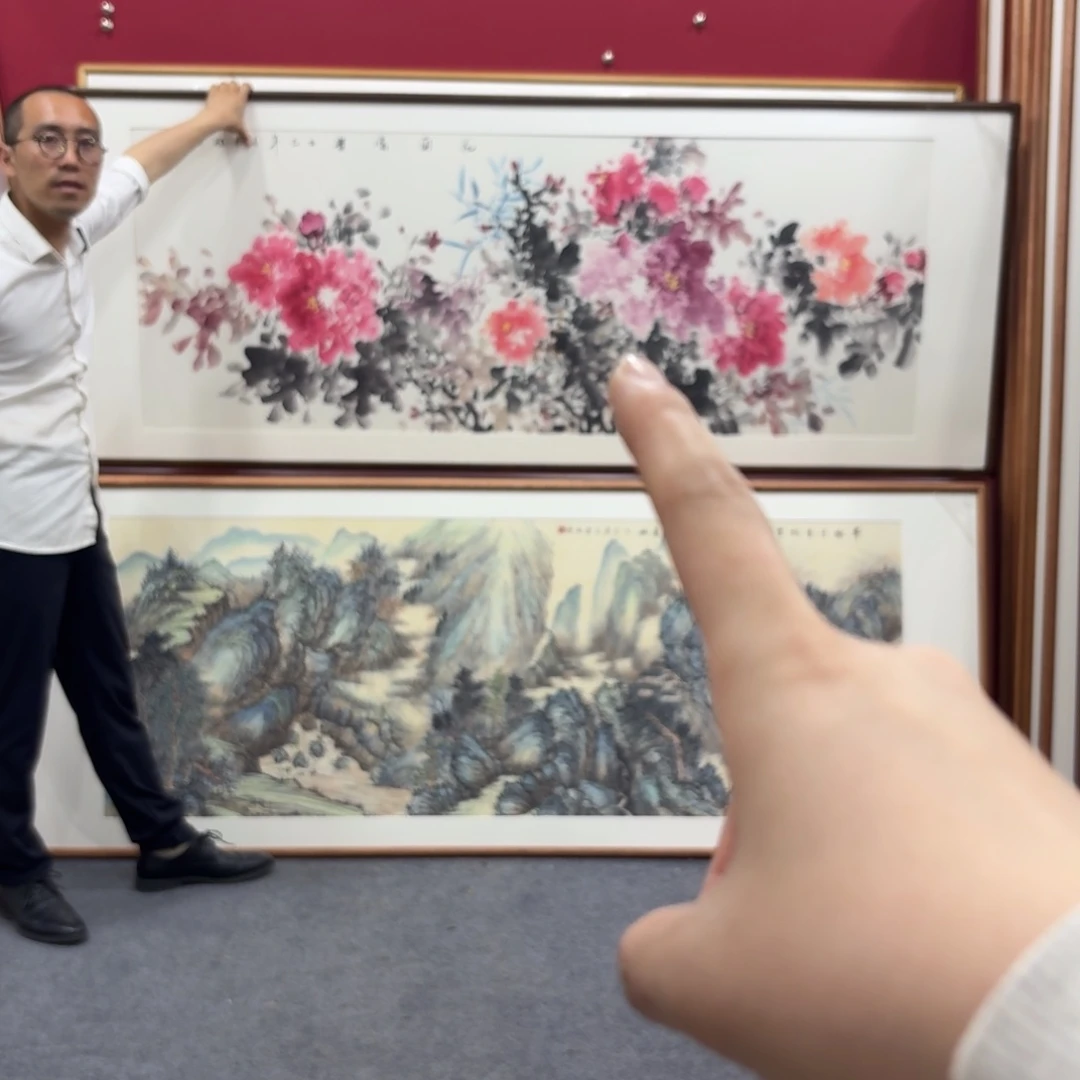 国画带框绘画210/80尺寸