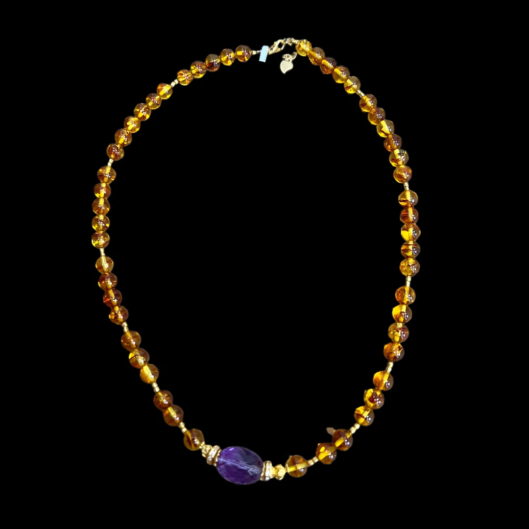 9316-花珀项链（多样性发一）、