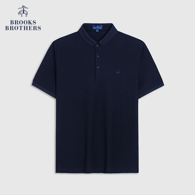 [凉感]Brooks Brothers/布克兄弟男士25夏新款商务小领纯色polo衫