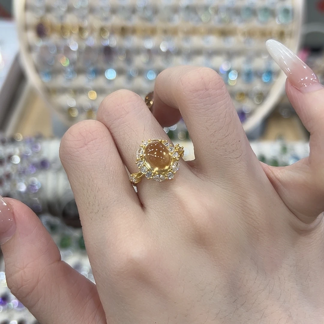 银S925镶嵌黄晶戒指