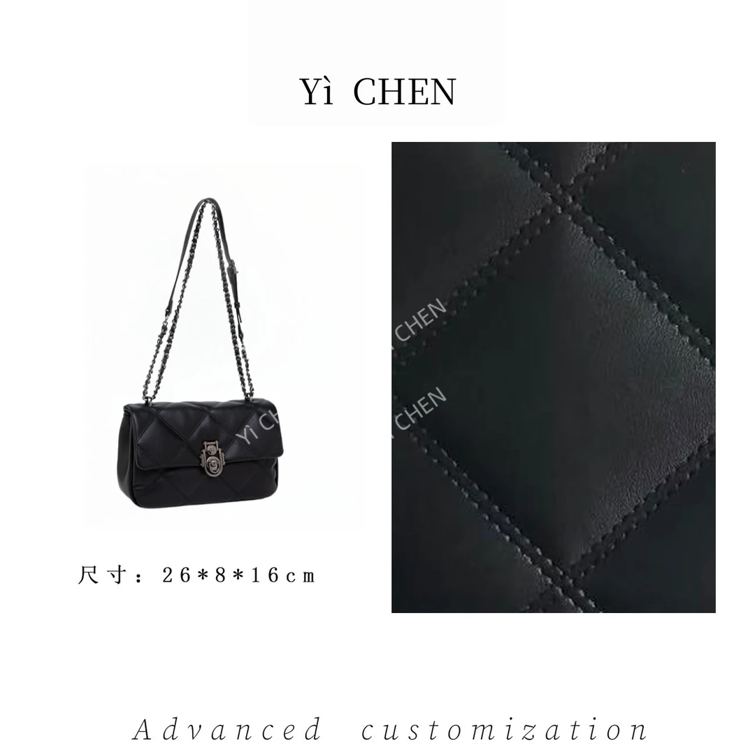 【Yì CHEN】QYX-98069-黑色 简约时尚女士新款轻奢单肩斜跨包