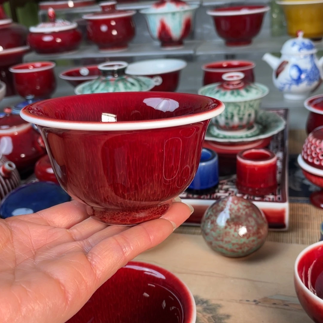 景德镇原矿釉压手杯