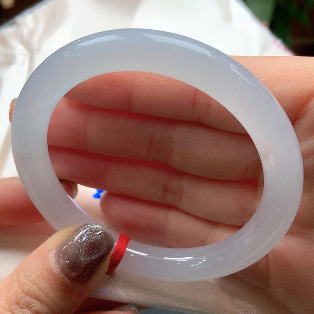 翡翠未镶嵌手镯1号白冰