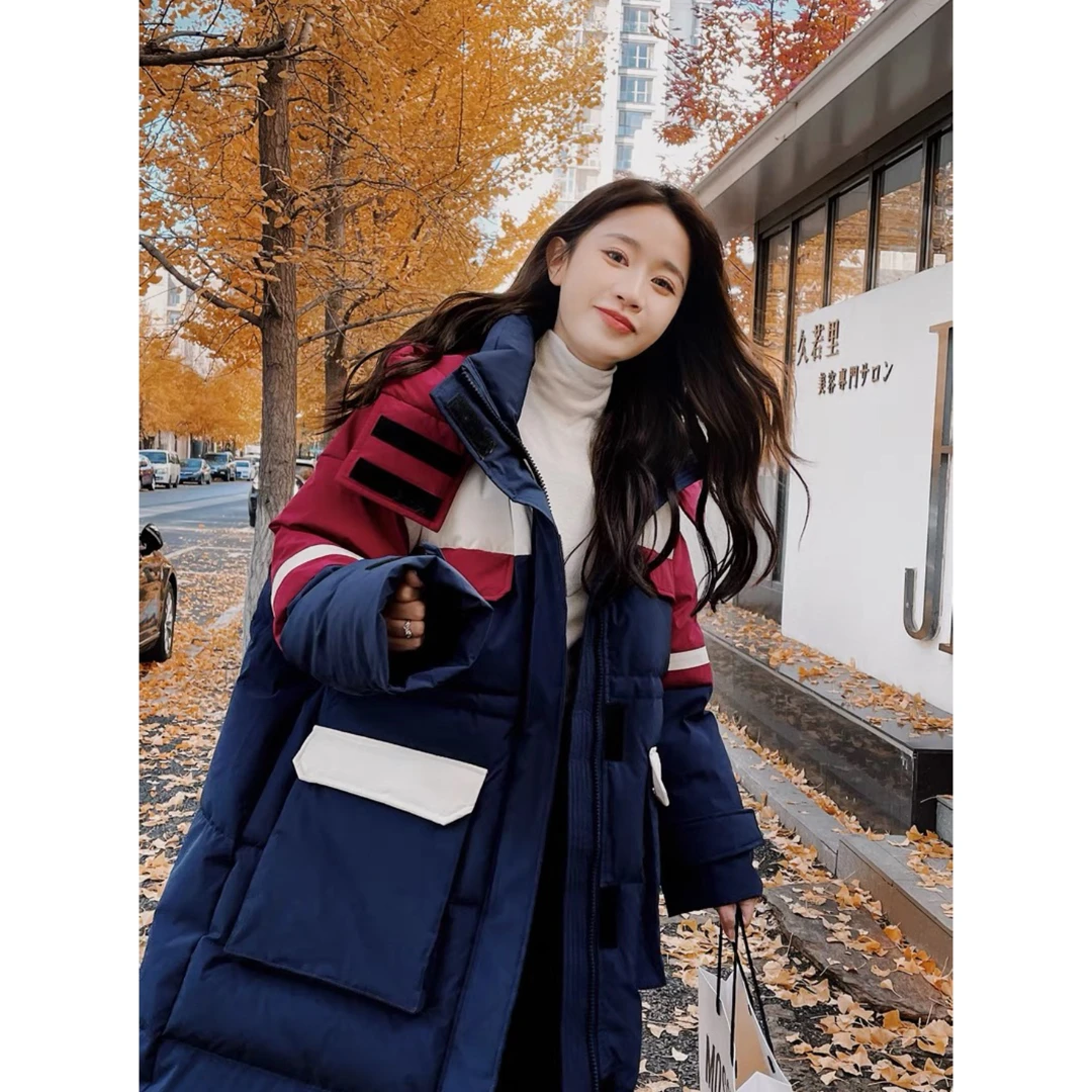 断码捡漏~纽约落日 / 油画风撞色设计感拼色棉服6734