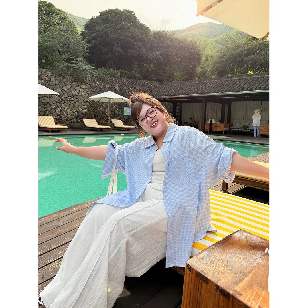 老章和小胖PONGKIKI海岛夏日衬衫气质百搭宽松休闲慵懒风长袖衬衣