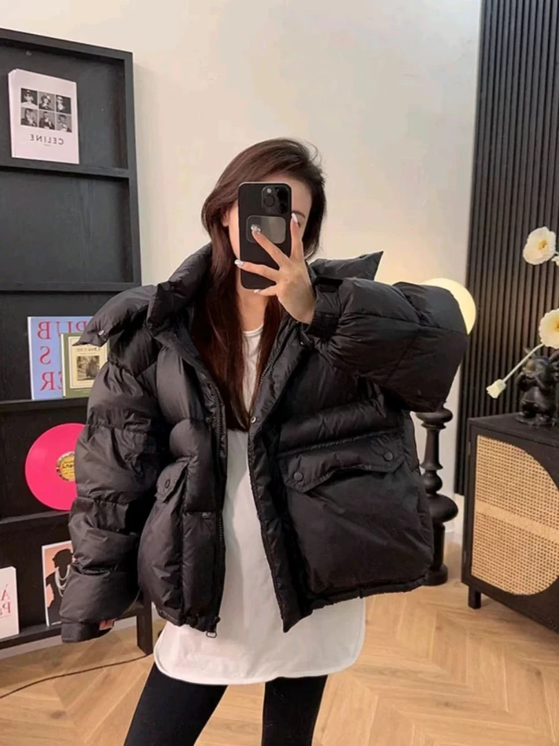 1371 X 宽松减龄纯色常规款长袖棉服棉衣女士女款短款百搭  三楼