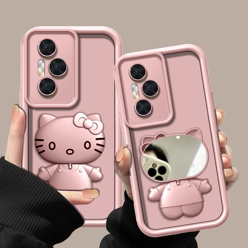 适用【荣耀300pro】金属漆香槟粉高级感猫咪支架手机壳防摔创意女款