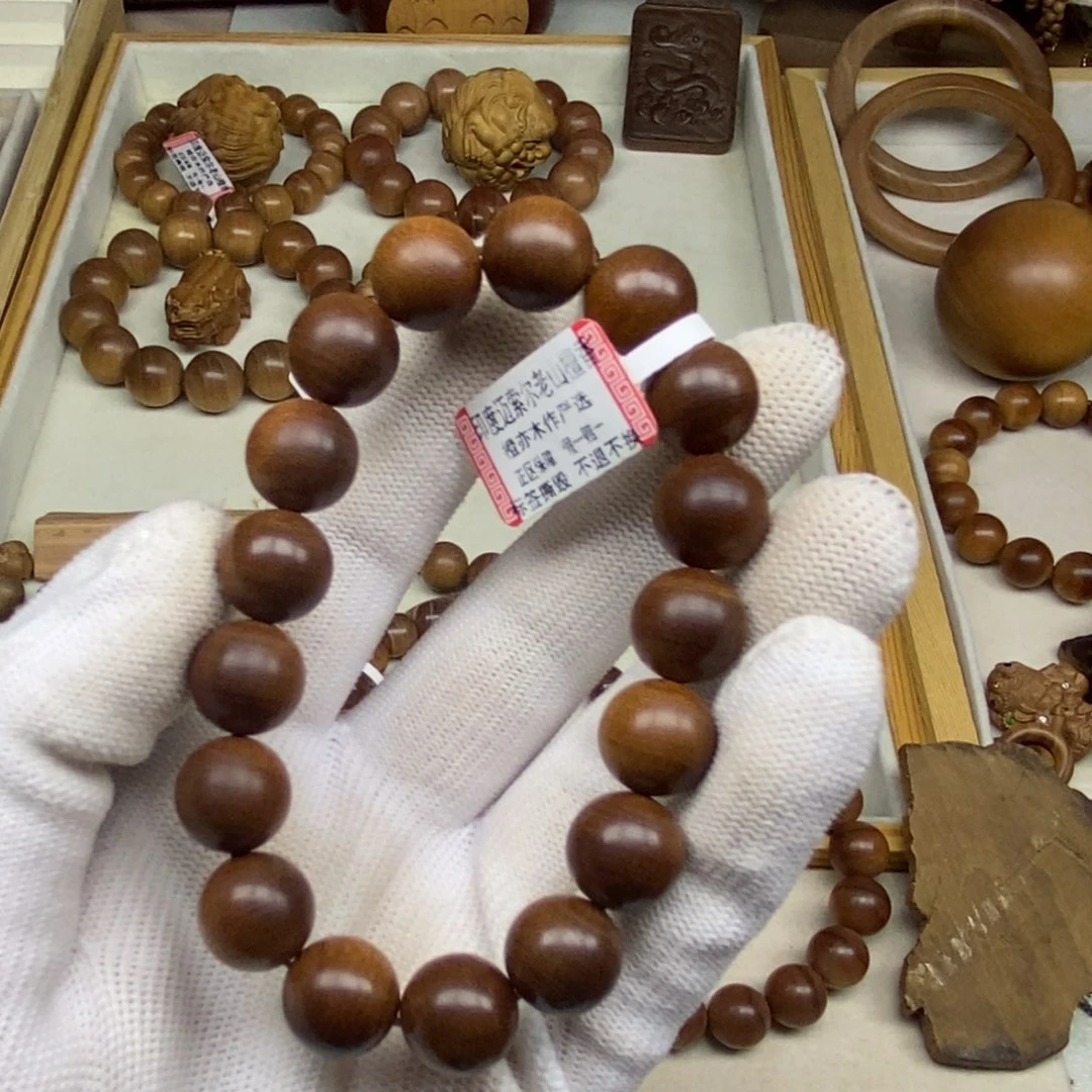 T***）手串/手链檀香木印度迈索尔老山檀1.2西莫加钢印料沉水