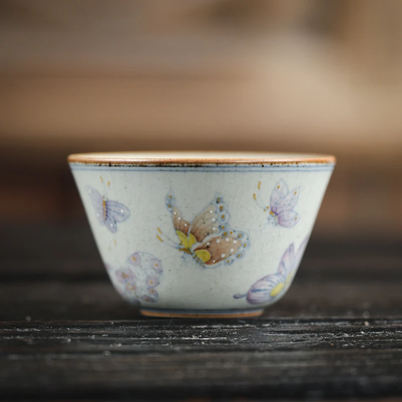【慕白茶集】描金蝴蝶-朴云堂-主人杯-（朴杯0267）