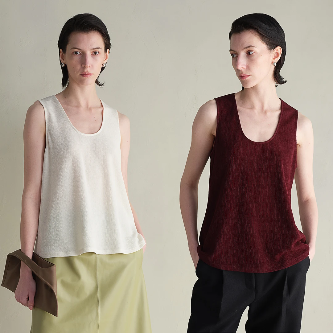 MARIUS四季叠搭肯豆风秀场款简约醋酸无袖勺领背心