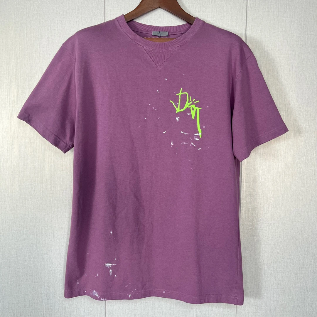 99新 DIOR/迪奥 新款油渍刺绣logo短袖/M码/存放/10555