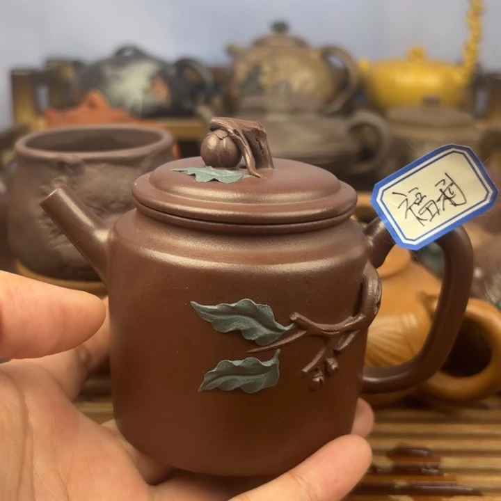 茶壶紫砂事事如意原矿老紫泥200c