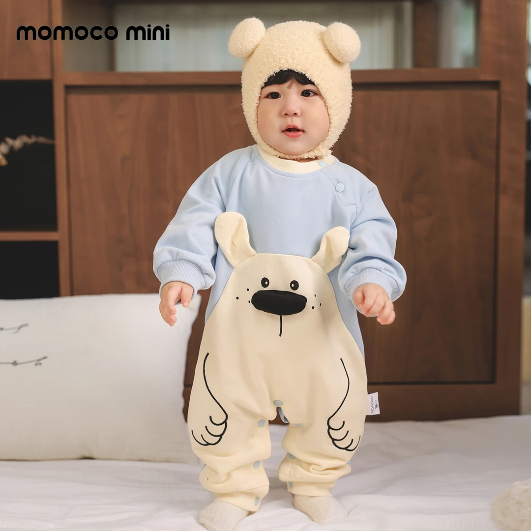 MOMOCOmini婴童秋可爱小鼹鼠男女宝爬服连体衣87310690012