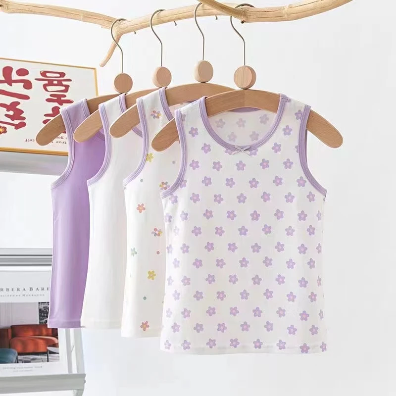 a类女童背心纯棉碎花6到12岁中大童小女孩全棉内穿吊带上衣薄款