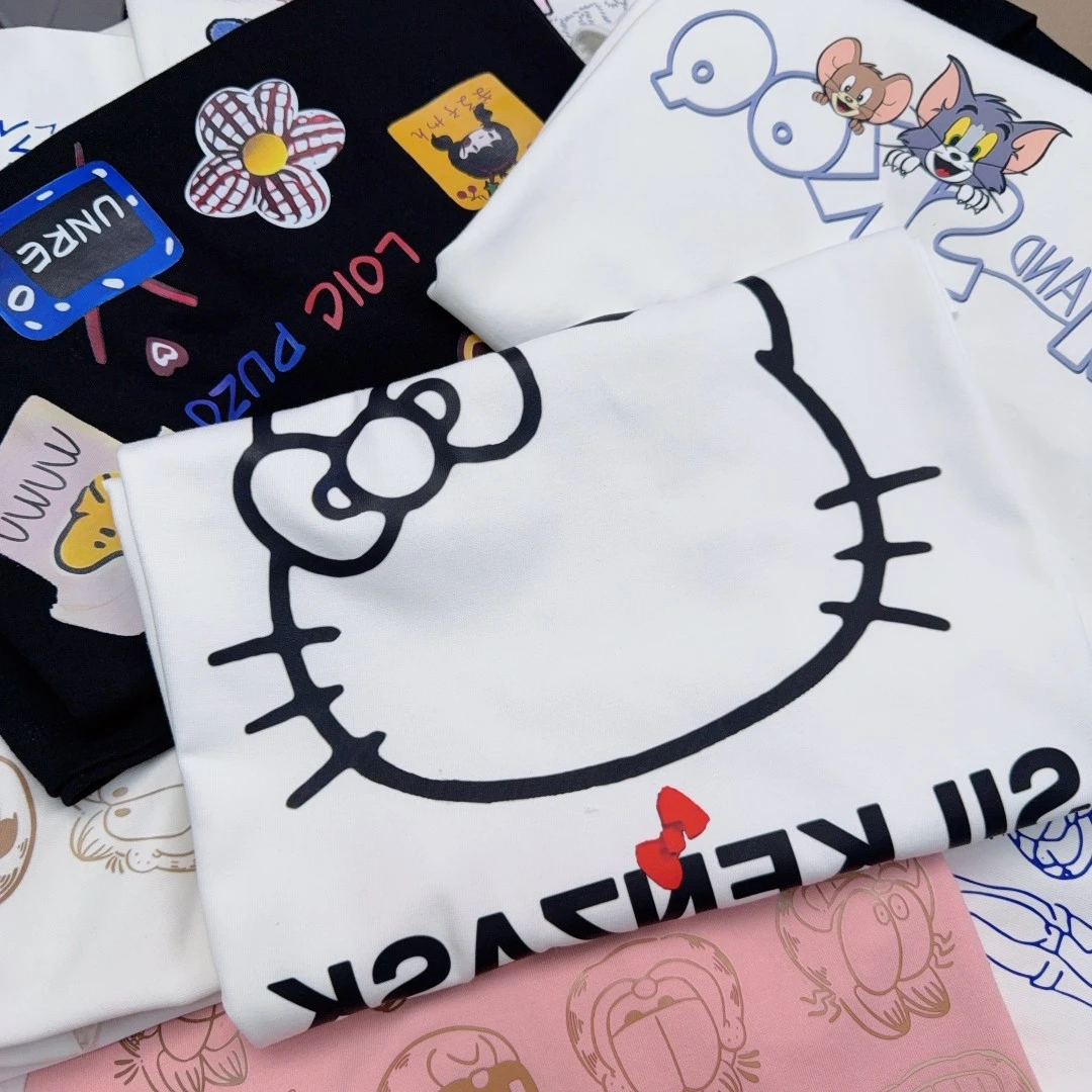 【1-50】春季穿搭2025新款oversize潮牌圆领T恤男女同款情侣装23-1