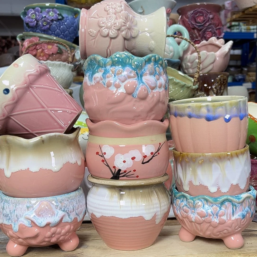 陶瓷陶瓷花盆特价上新口7-10厘米