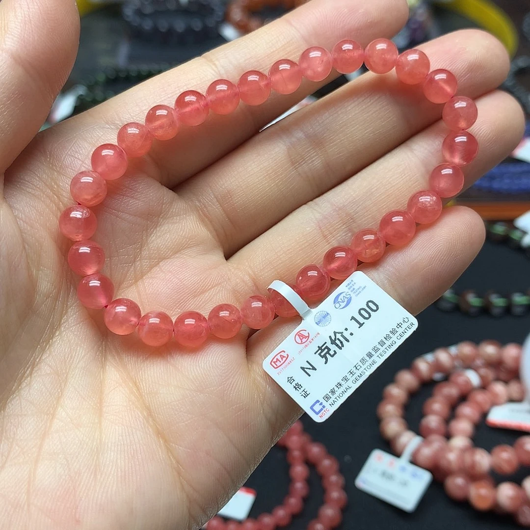 菱锰矿（红纹石）手链未镶嵌吾****a手链