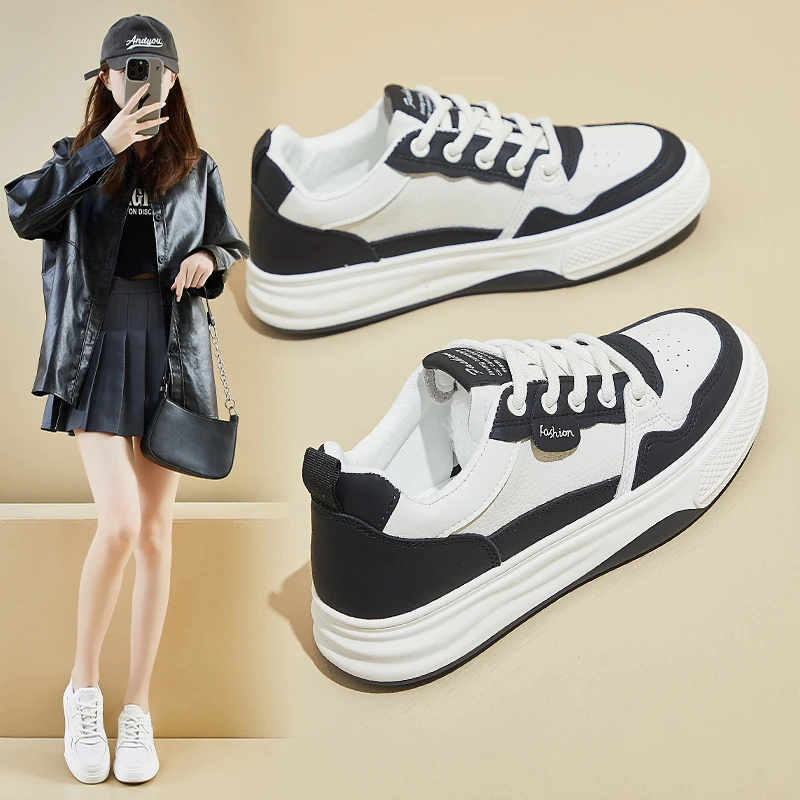 【运费险】软皮轻便网红爆款百搭2025春季新款小白鞋女鞋增高板鞋18