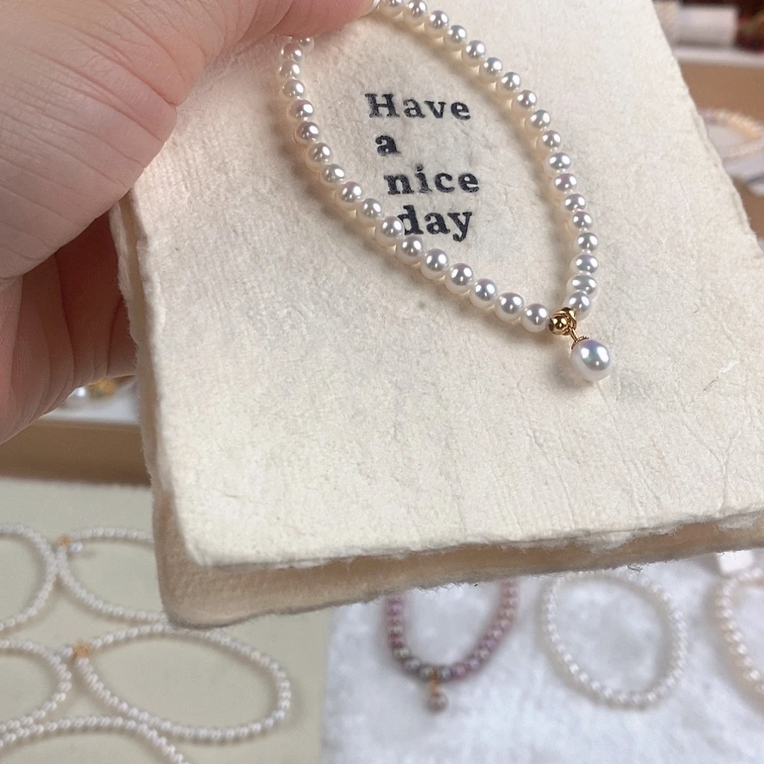 银S925镶嵌手绳淡水珍珠
