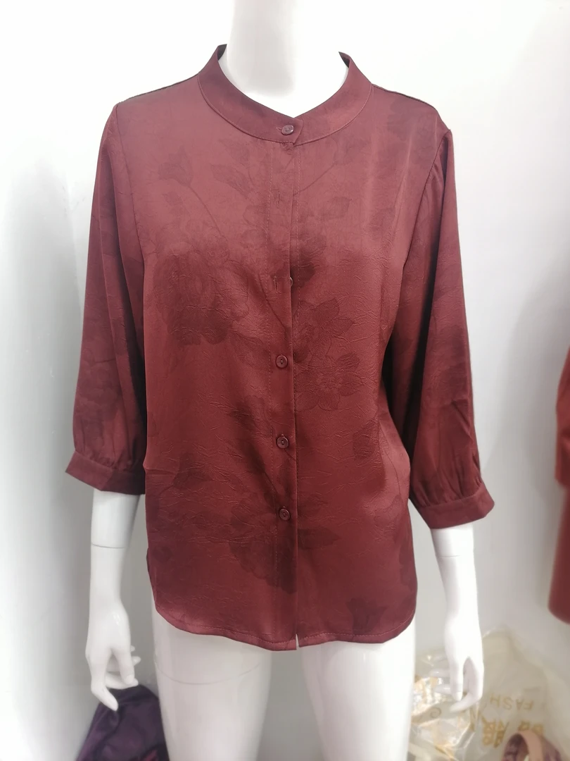 妈妈装七分袖宽松休闲上衣中老年气质洋气小衫夏季新款