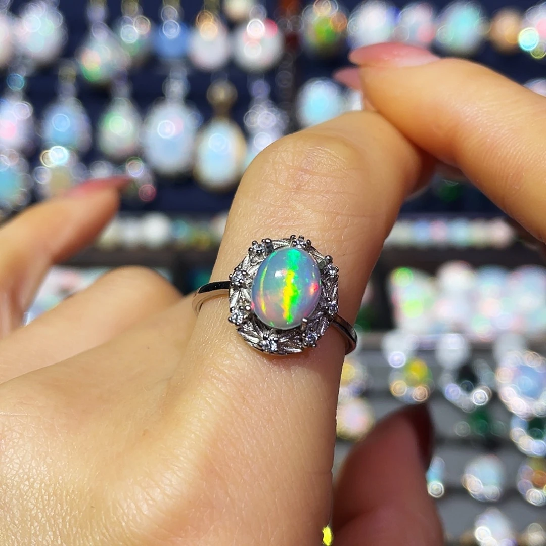 欧泊银S925镶嵌戒指