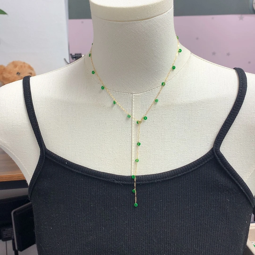 项链18K金镶嵌翡翠