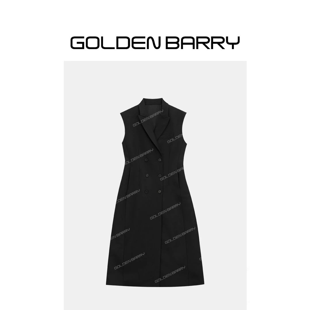 GOLDENBARRY|307100赫本风优雅马甲裙