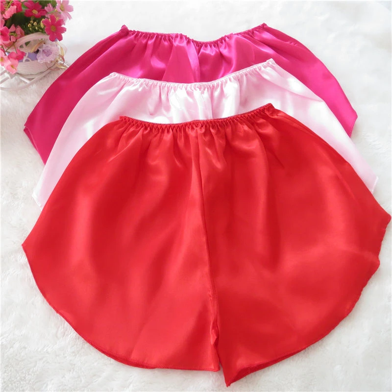 女士仿真丝短裤柔软透气居家睡裤防走光打底安全裤肚兜搭配平角裤