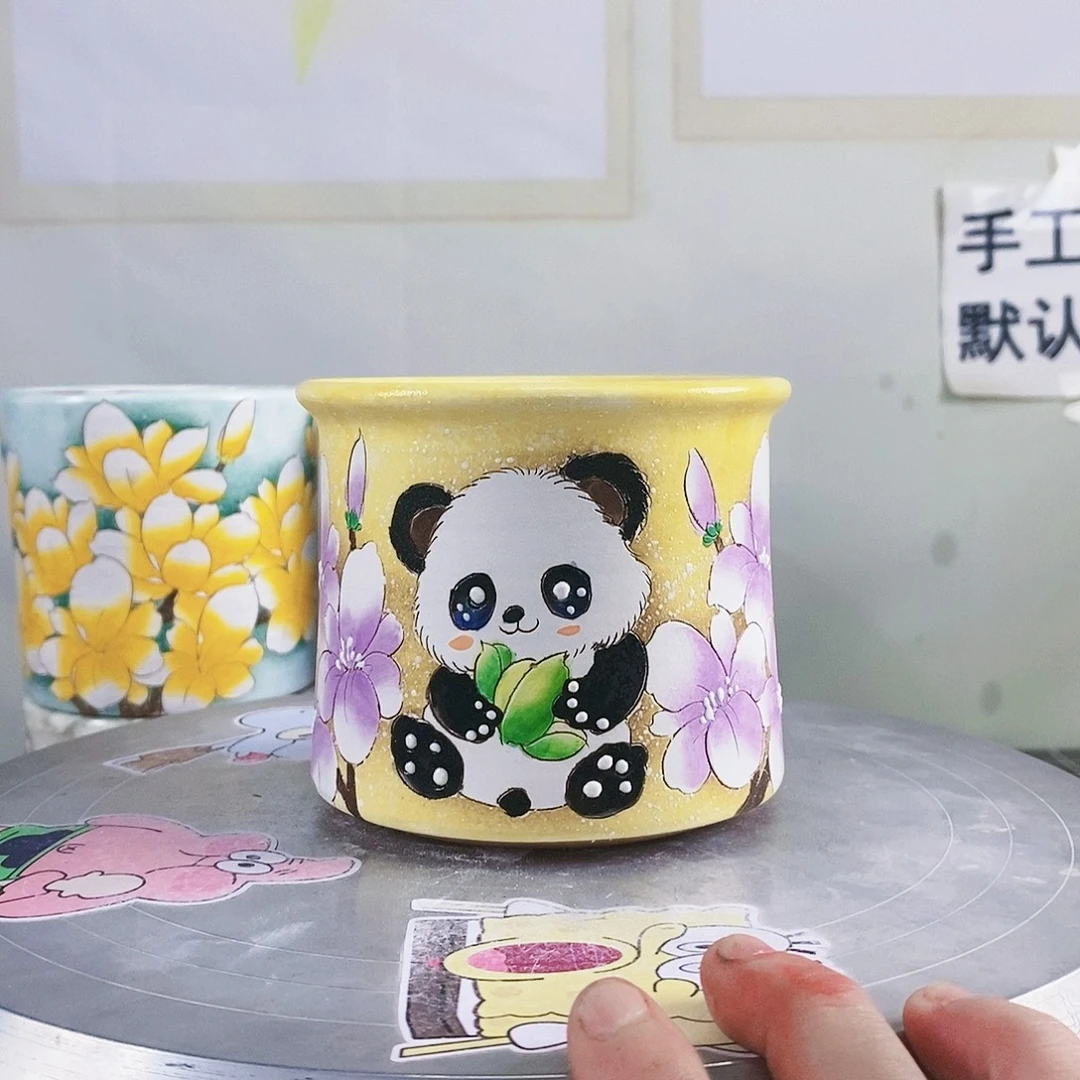 花盆紫砂手绘盆满28包邮