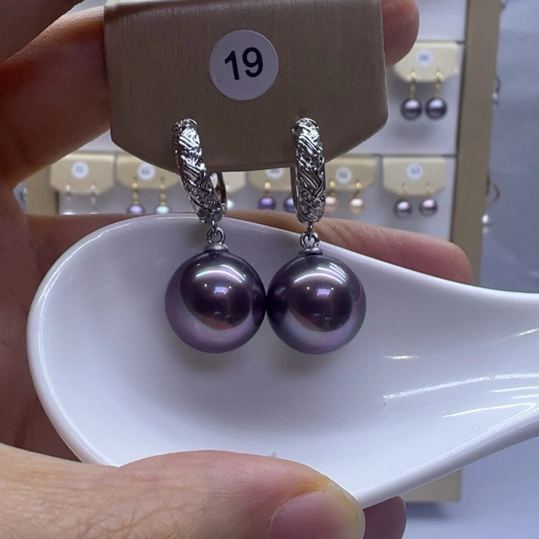 淡水珍珠耳饰银S925镶嵌