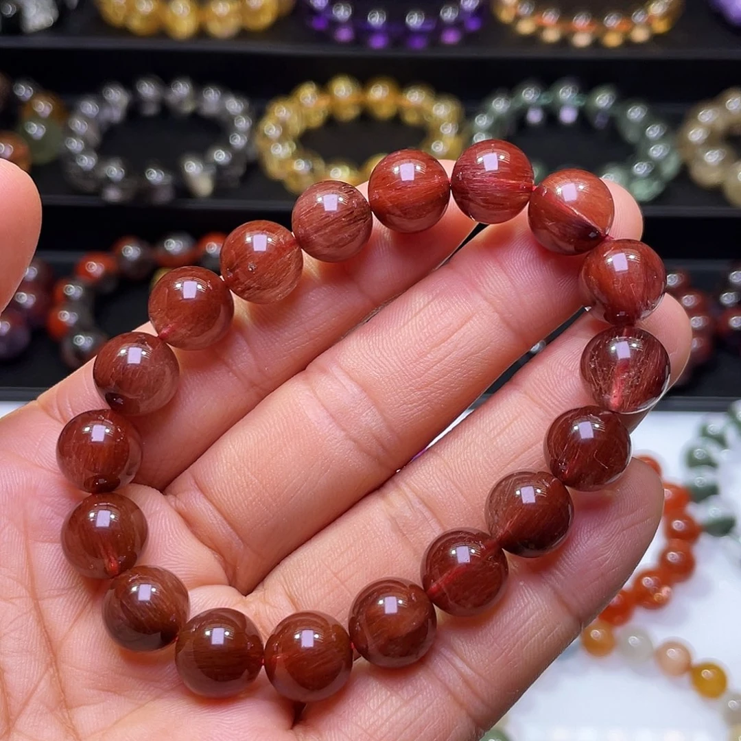 水晶未镶嵌手链红发晶11+m