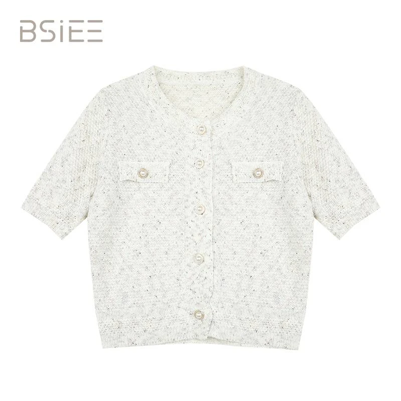 气质短款时尚杂色小香风薄针织衫