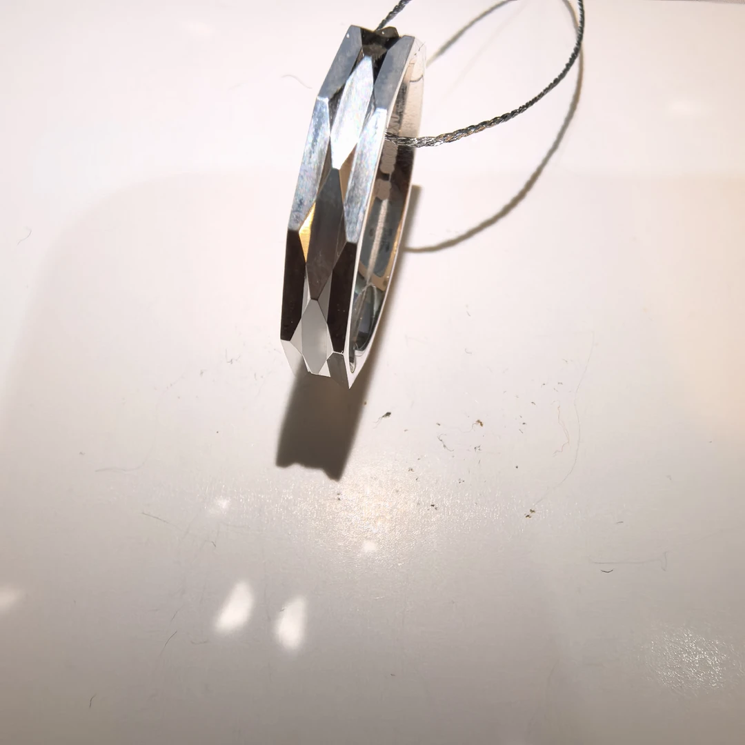 足银戒指 几何车花戒