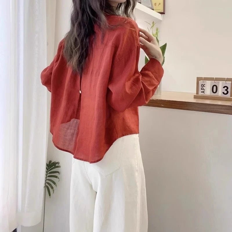 K设计感别致爱心扣宽松百搭衬衫外穿洋气减龄显瘦长袖衬衣上衣