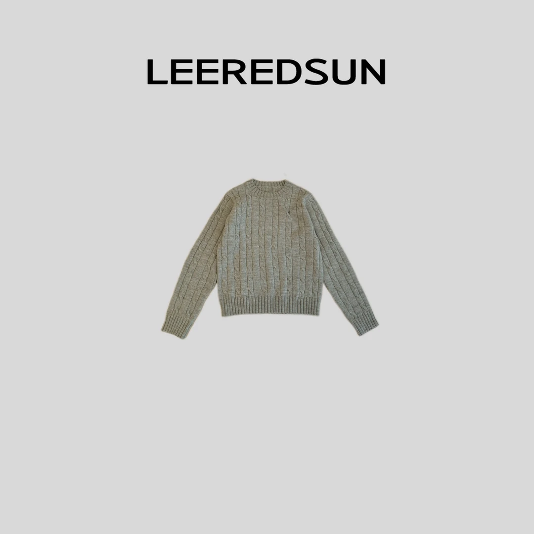 LEEREDSUN "" 圆领百搭撞色小标休闲毛衣YY01MY3042