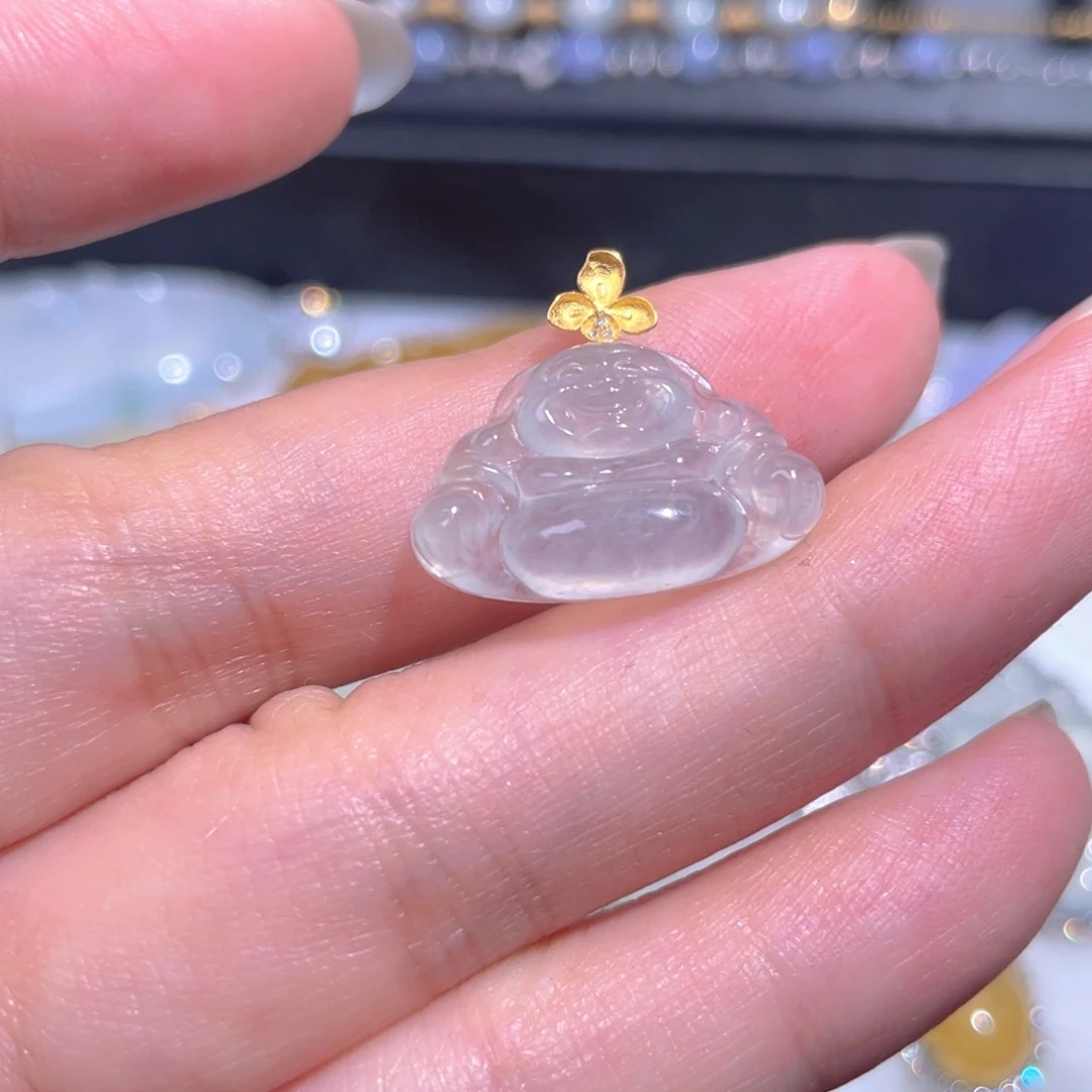 颈饰18K金镶嵌翡翠翡翠