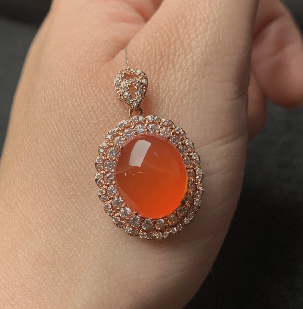 蛋面南红玛瑙吊坠#货号GJ39