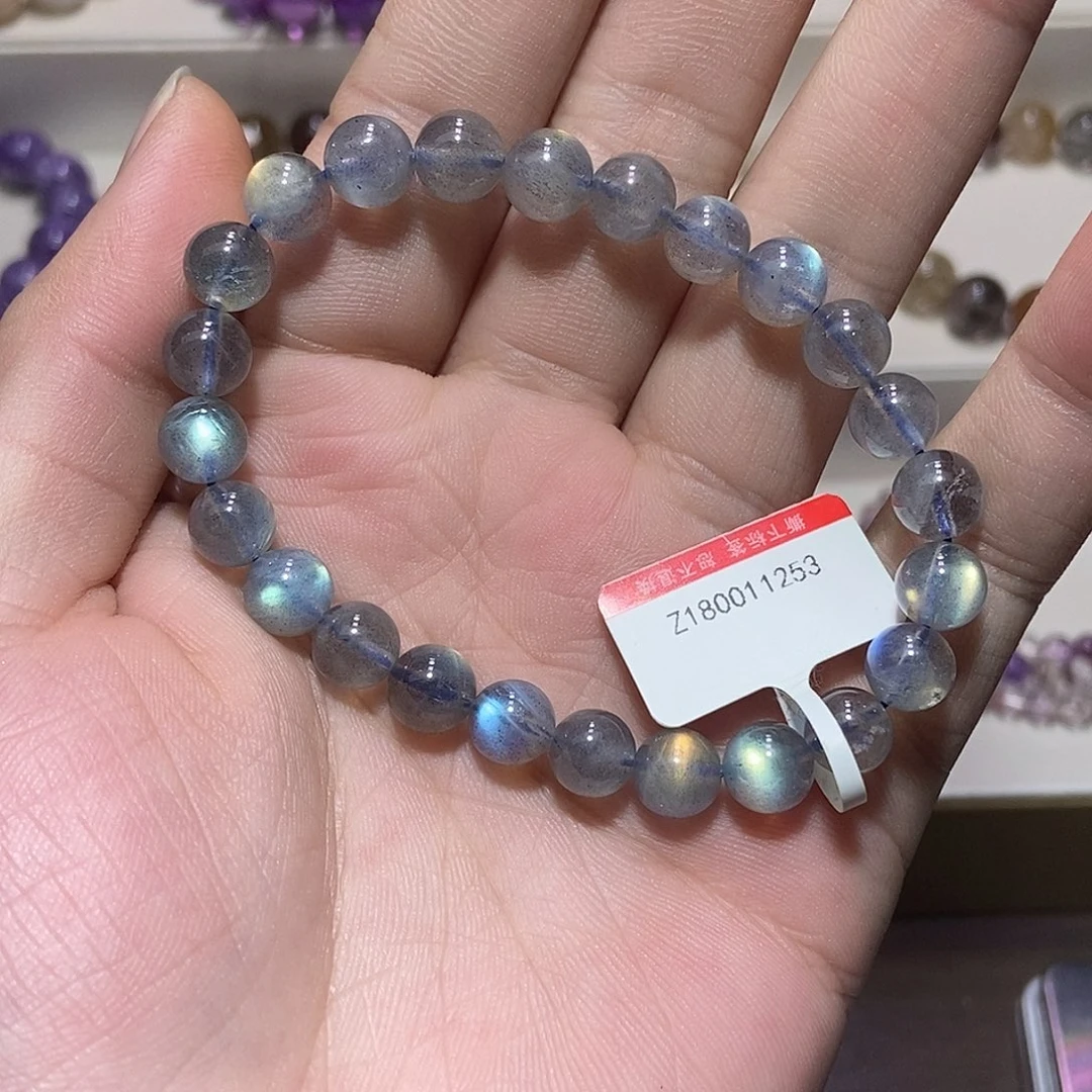 长石手链未镶嵌灰月光7.9