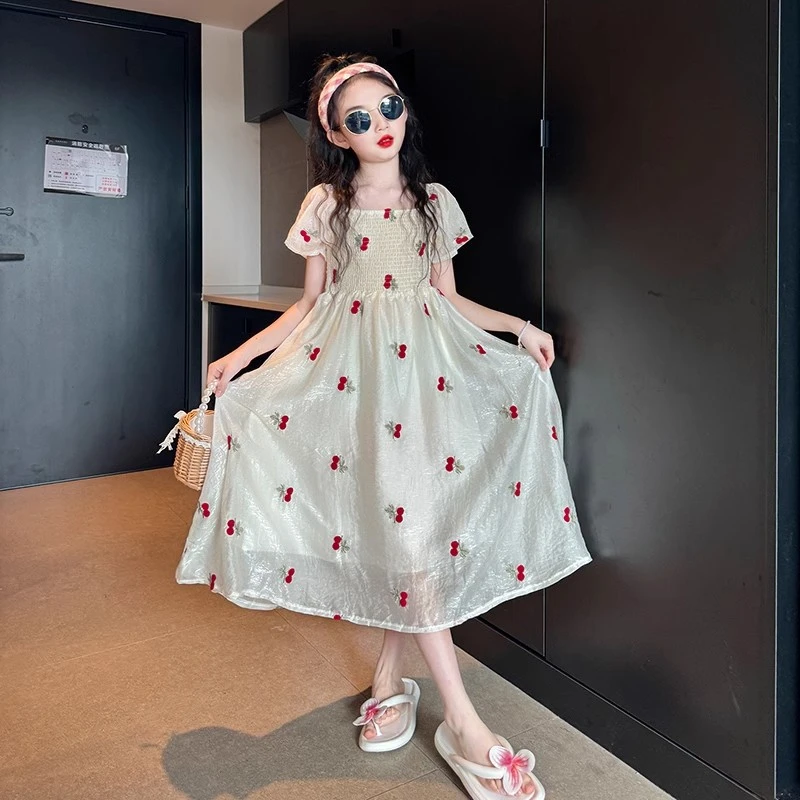 女童连衣裙夏2025新款大童女孩夏季洋气时髦公主裙夏装高级感裙子