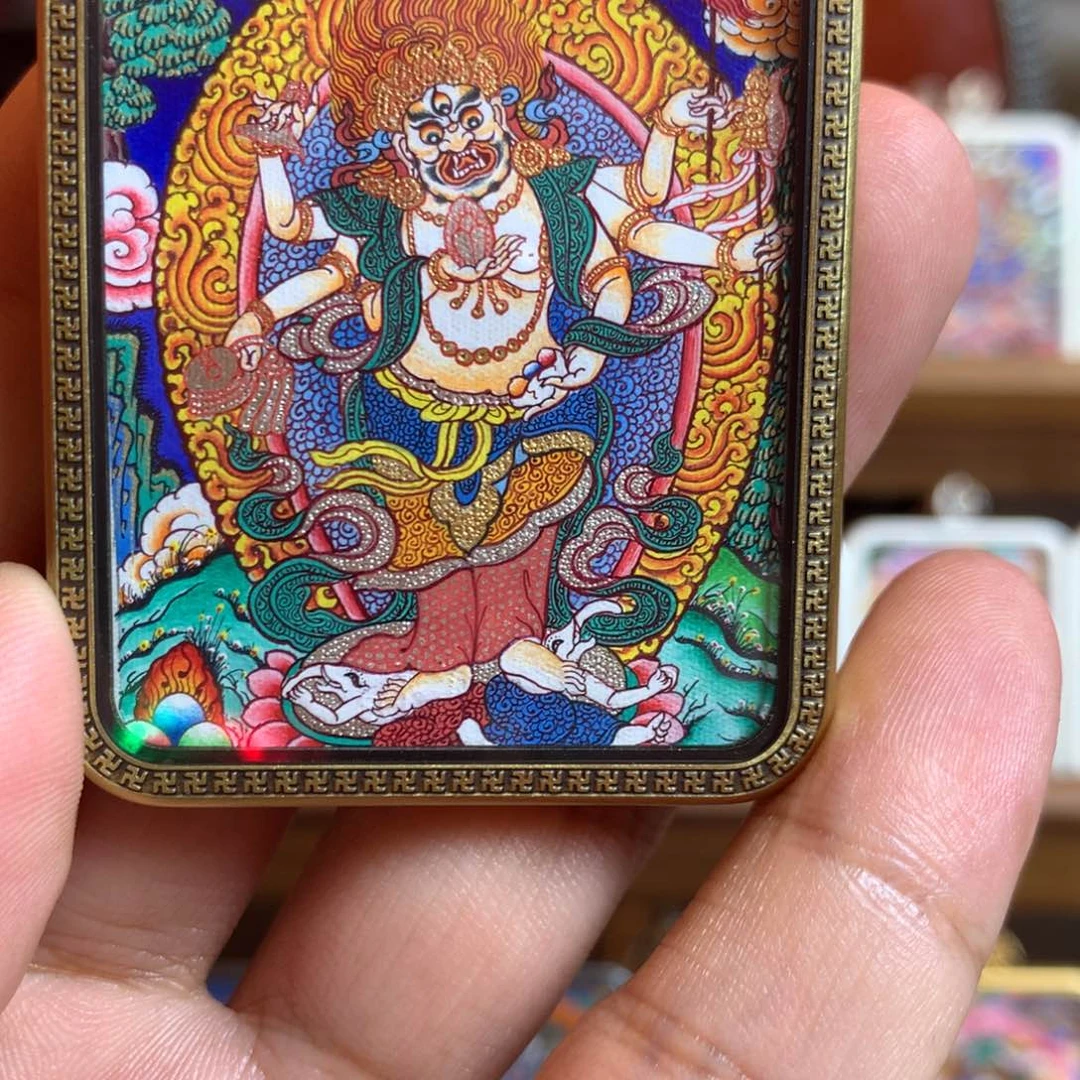 热贡手绘白六臂唐卡