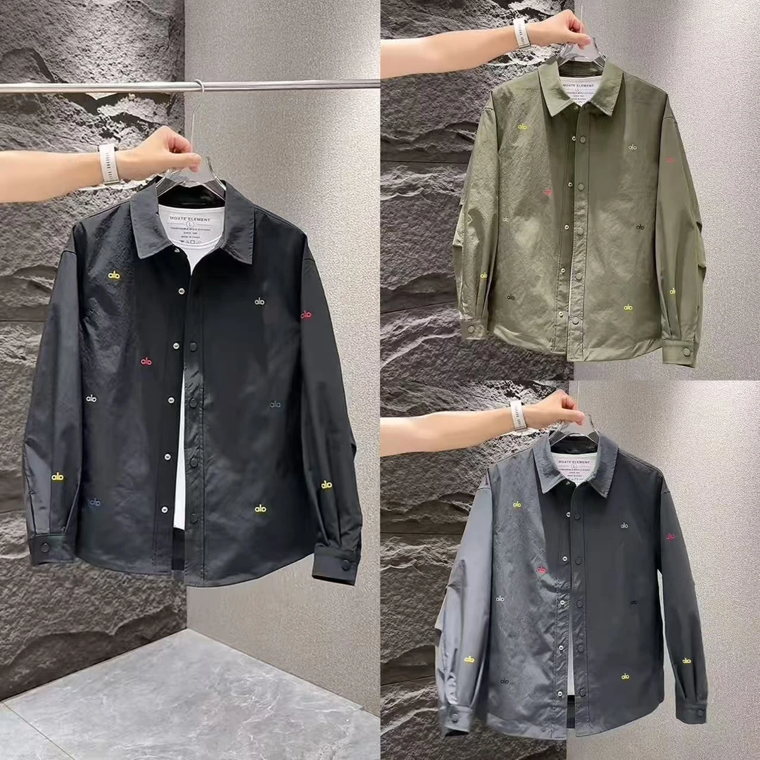 秋季新款男士纯色时尚字母印花高端潮流夹克外套