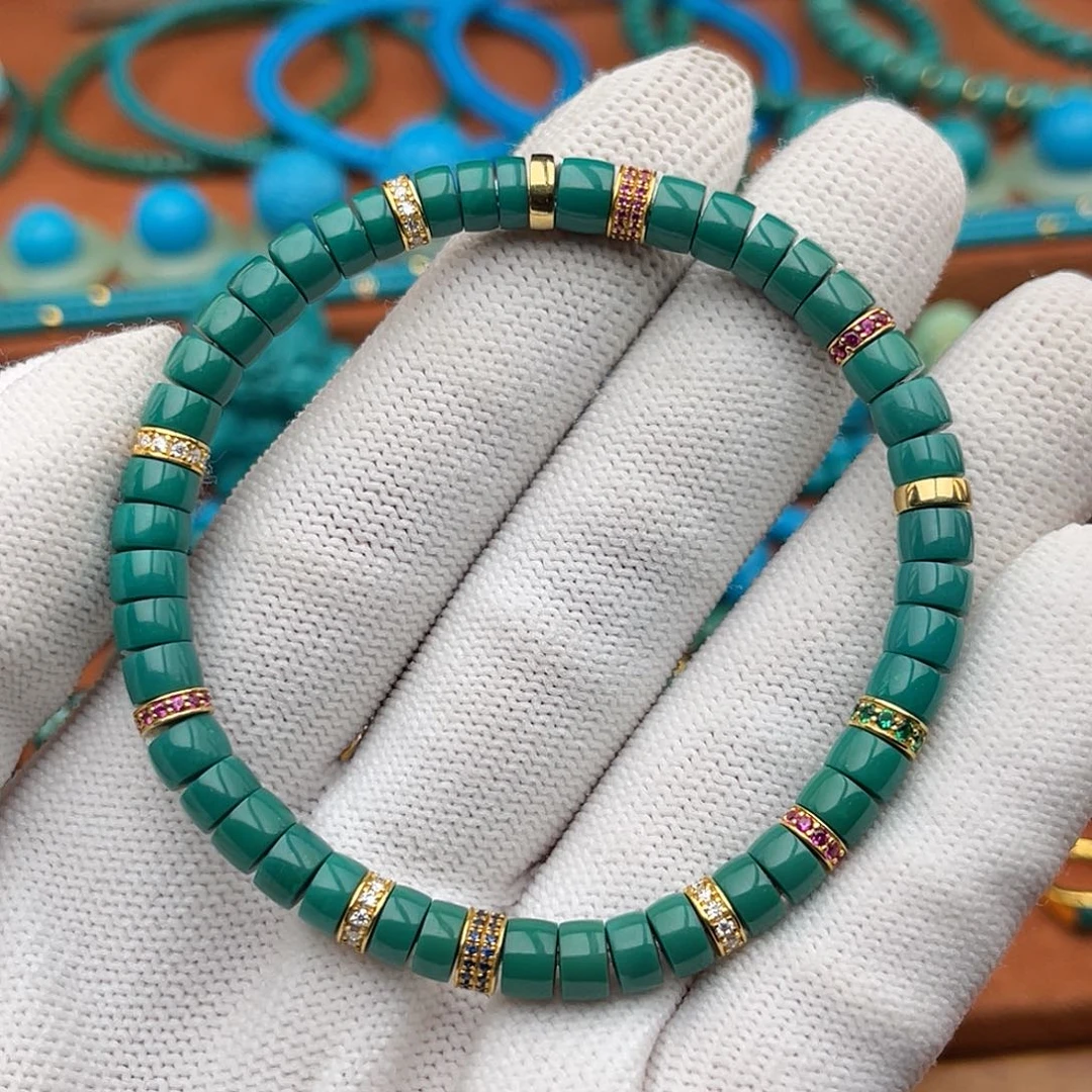 绿松石18K金镶嵌珠宝奇石