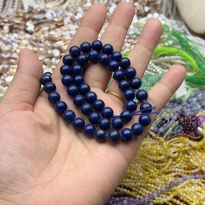 玛瑙/玉髓未镶嵌珠宝半成品一条8mm左右青金