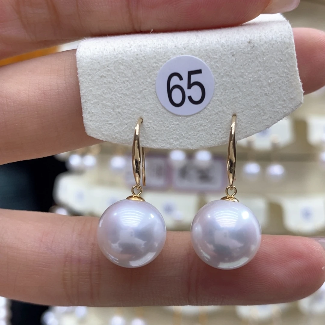 淡水珍珠耳饰18K金镶嵌