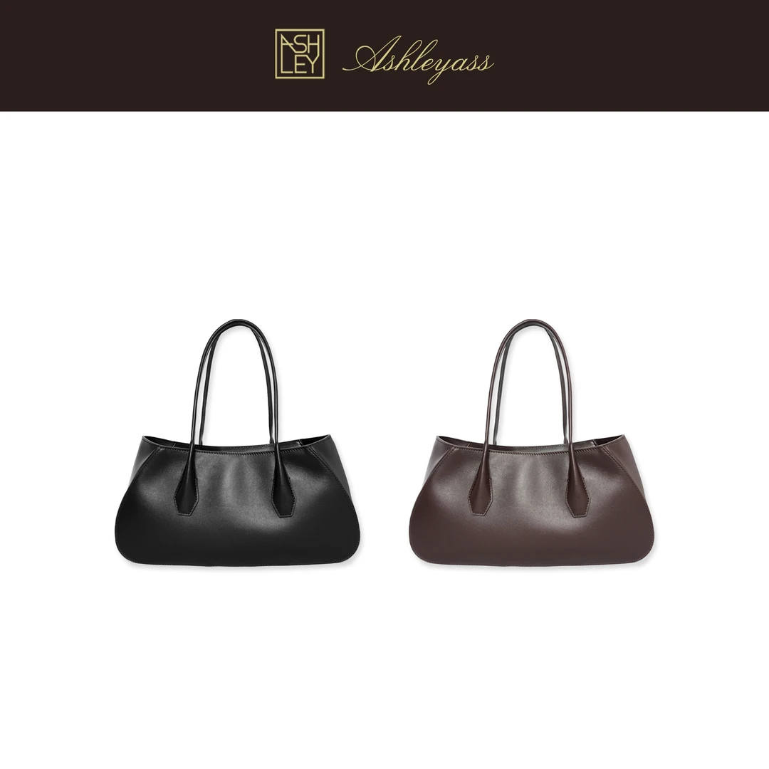 【ASHLEYASS】几何梯形袋口搭扣小牛皮腋下单肩包手提包LSP521840W